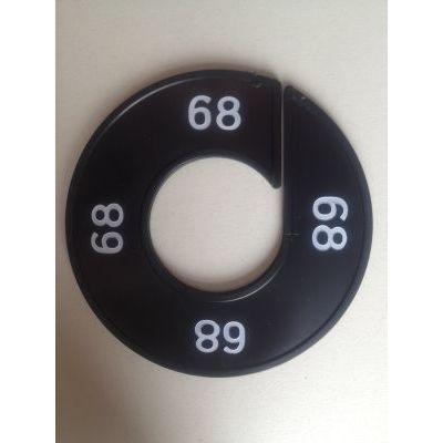 Maatring 9cm zwart/wit 68