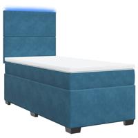 Boxspring met matras fluweel blauw 120x190 cm - thumbnail