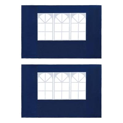 Tentwanden met raam PE blauw 2 st