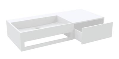 Best Design Wastafel met Lade Spring 90x40x17 cm Solid Surface Mat Wit Best Design Wastafel met Lade Spring 90x40x17 cm Solid Surface Mat Wit