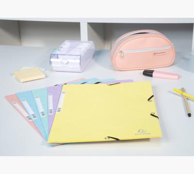 Elastomap exacompta aquarel a4 3 klep 400gr roze