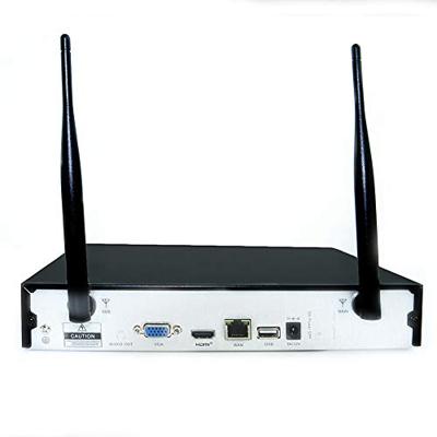 Complete WLAN-set / 4-kanaals netwerkrecorder met 2 x Full HD WLAN IP-bewakingscamera (netwerkcamera)