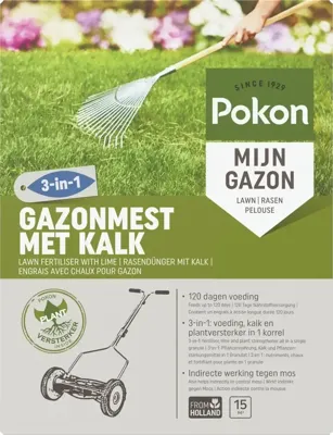 Pokon Gazonmest + kalk 3-in1 / 15m2