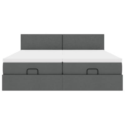 Ottoman bed met matrassen 180x200cm stof donkergrijs