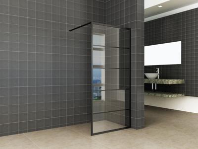 Inloopdouche Wiesbaden Horizon 80x200 cm Inclusief Mat Zwart Raster en NANO Glas Inloopdouche Wiesbaden Horizon 80x200 cm Inclusief Mat Zwart Raster en NANO Glas