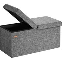 Opvouwbare Zitbank met opbergruimte en deksel - 80cm - Donkergrijs - thumbnail