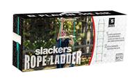 Slackers Ninja Touwlader 2,5 meter lang, 6 houten sporten,250 x 38cm,blank hout/blauw - thumbnail