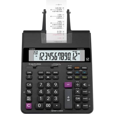 Casio HR 200 RCE Bureaurekenmachine met printer Zwart Aantal displayposities: 12 werkt op batterijen, werkt op het lichtnet (optioneel) (b x h x d) 195 x 65 x
