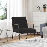 Fauteuil Zwart 59 x 75 x 78 cm Krullend Wol-achtig Stof - thumbnail