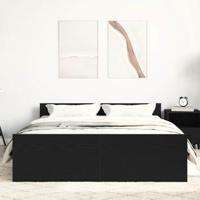 Bedframe zonder matras 135x190 cm bewerkt hout zwart eikenkleur - thumbnail