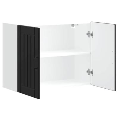 Keukenwandkast Lucca bewerkt hout zwart