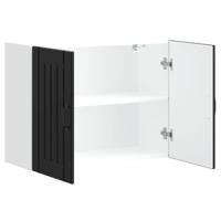 Keukenwandkast Lucca bewerkt hout zwart - thumbnail