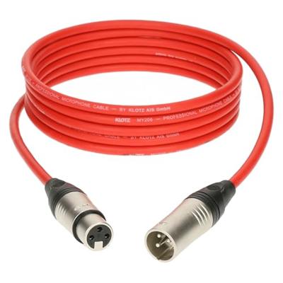 Klotz M1 K RT microfoonkabel 3p XLR F/M rood 3 meter