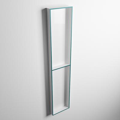 MONDIAZ EASY Nis 89,5x29,5cm in solid surface kleur Smag | Talc. 2 vakken geschikt voor in- of opbouw