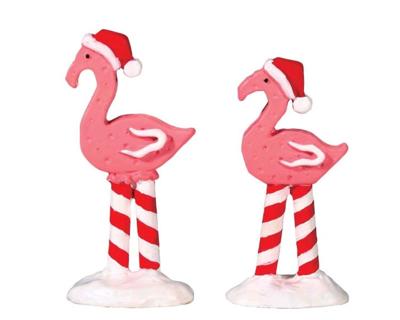 Lemax pink flamingos s/2 kerstdorp accessoire Sugar 'N' Spice 2017