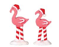 Lemax pink flamingos s/2 kerstdorp accessoire Sugar 'N' Spice 2017 - thumbnail