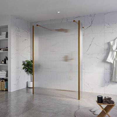 Fortifura Galeria Vrijstaande Inloopdouche - 140x200cm - Helder geribbeld - antikalk - 8mm veiligheidsglas - 2 zijwanden 30cm - wandsteunen en hoekprofielen - Geborsteld koper PVD (Koper) SW927772 2x/SW797954/SW797945 2x/SW876703 2x Fortifura Galeria Vrijstaande Inloopdouche - 140x200cm - Helder geribbeld - antikalk - 8mm veiligheidsglas - 2 zijwanden 30cm - wandsteunen en hoekprofielen - Geborsteld koper PVD (Koper) SW927772 2x/SW797954/SW797945 2x/SW876703 2x