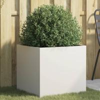 VidaXL Plantenbak 49x47x46 cm staal wit - thumbnail