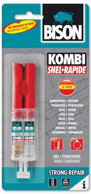 2-componentenlijm kombi snel 24ml Bison - Bison 2-componentenlijm kombi snel 24ml Bison - Bison