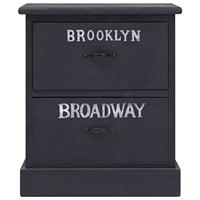 Nachtkastjes 2 st 38x28x45 cm paulowniahout zwart - thumbnail