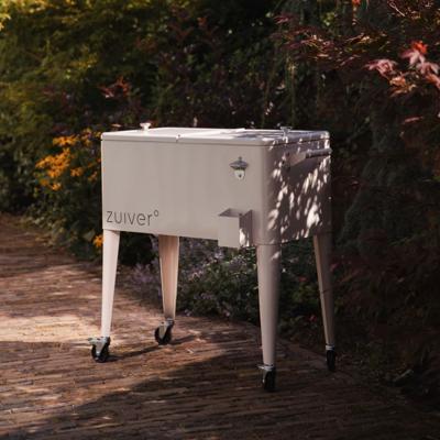 Zuiver Koelbox 'Be Cool' Op wielen, kleur Crème