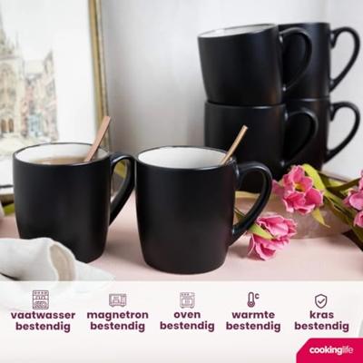 Cookinglife Mokken Nola Warm Grey 350 ml - 6 stuks