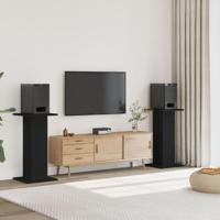 Speakerstandaards 2 st 30x30x80 cm bewerkt hout zwart - thumbnail