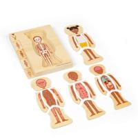 Bigjigs houten anatomiepuzzel - meisje, 26st. - thumbnail