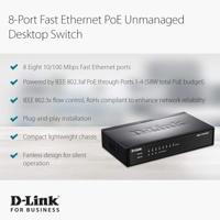 D-Link DES-1008PA Netwerk switch 8 poorten 100 MBit/s PoE-functie - thumbnail