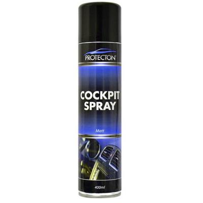 Protecton cockpitspray - anti statische werking - reinigt en verzorgt kunststofdelen - voor kunststof en leer - brengt kleur terug - 400ml