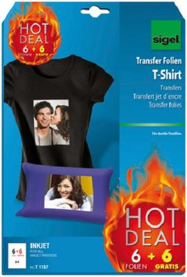 Sigel T1157 T-shirt transferfolie 250 g/m² 12 vellen