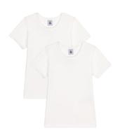Set van 2 T-shirts met korte mouwen PETIT BATEAU wit - thumbnail
