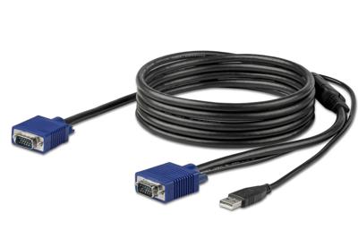 .com 10 ft. (3 m) USB KVM Cable for  .com Rackmount Consoles - VGA and USB KVM Console Cable (RKCONSUV10) - Video/USB kabel - mini-VGA (M) naar USB, HD-15 (VGA) (M) - 3 m - voor P/N: RKCONS1701, RKCONS1708K, RKCONS1716K, RKCONS17HD, RKCONS1908K, RKCONS1916...