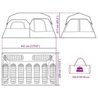 Tent met LED 441x288x217 cm lichtgroen - thumbnail