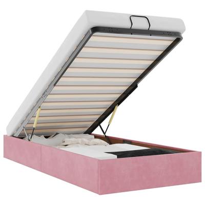 Bedframe zonder matras 90x200 cm fluweel roze