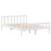 Bedframe zonder matras massief grenenhout wit 160x200 cm - thumbnail