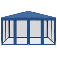 VidaXL Partytent met 8 mesh zijwanden 4x4 m hdpe blauw - thumbnail