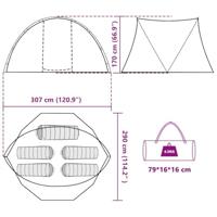 VidaXL Vistent 5-persoons waterdicht camouflage - thumbnail
