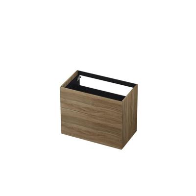 INK - Onderkast 2 Laden Push To Open 65cm Hout Decor - 800x450x650 Mm - Zuiver Eiken