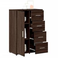 Dressoir 60x31x84 cm bewerkt hout bruin eikenkleur - thumbnail