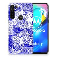 Silicone Back Case Motorola Moto G8 Power Angel Skull Blauw - thumbnail