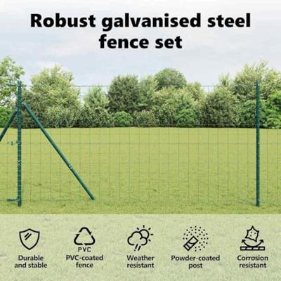 VidaXL Hek met paal groen 1 x 25 m staal