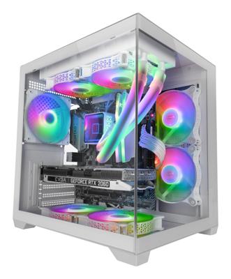 Micro ATX/ITX Mini tower-doos Behuizing Mars Gaming MCVIEW2W Wit