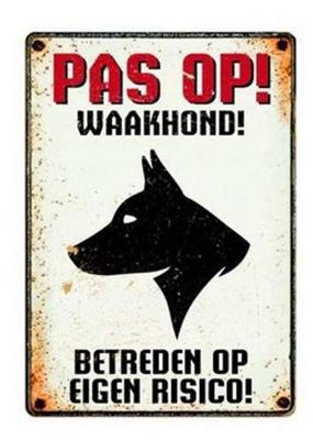 Plenty Gifts waakbord blik waakhond