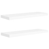 Wandschappen zwevend 2 st 80x23,5x3,8 cm MDF wit - thumbnail