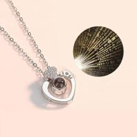 100 taal Ik hou van je projectieve meisje twee hart hanger ketting sieraden - thumbnail