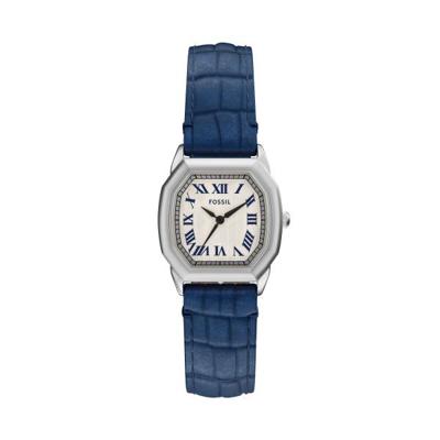 Horlogeband Fossil ES5425 Leder Blauw 16mm