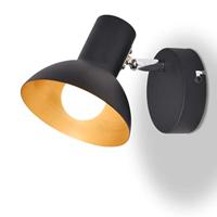 Wandlampen voor 2 peertjes E27 zwart en goud 2 st - thumbnail