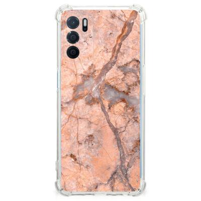 OPPO A16 | A16s | A54s Anti-Shock Hoesje Marmer Oranje OPPO A16 | A16s | A54s Anti-Shock Hoesje Marmer Oranje