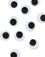 HEMA Stickers wiebeloogjes - 10 stuks (wit/zwart) - thumbnail